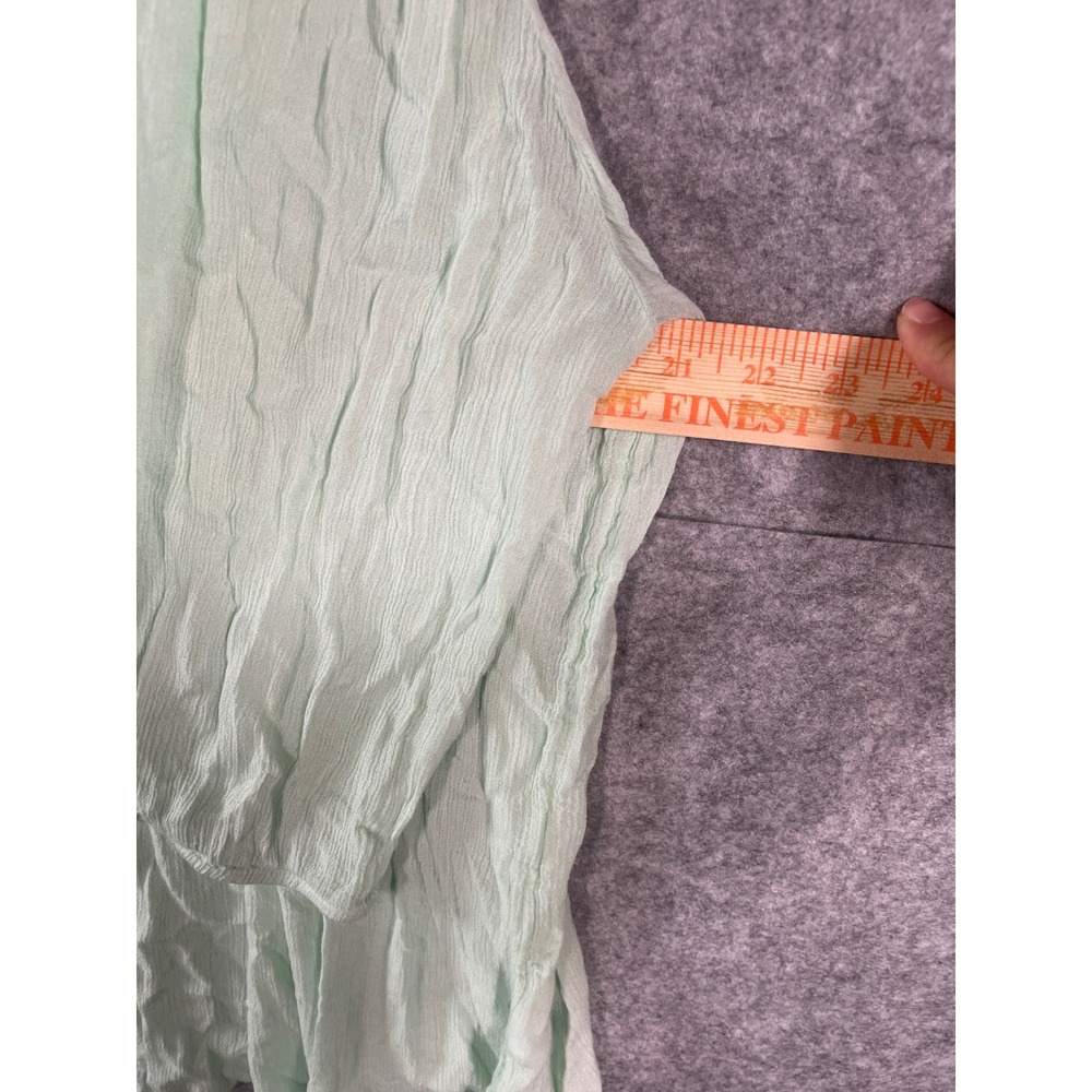 St Johns Bay Mint Green Embroidered Peasant Blouse Tassel Tie Top Womens 2X - Picture 7 of 8